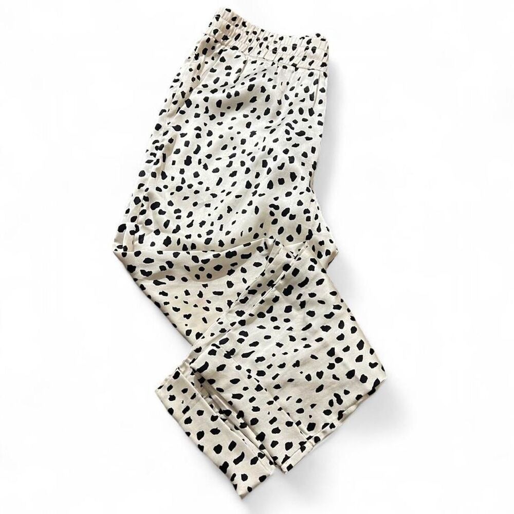 Beach Riot Avery Pant white + black dalmatian print
